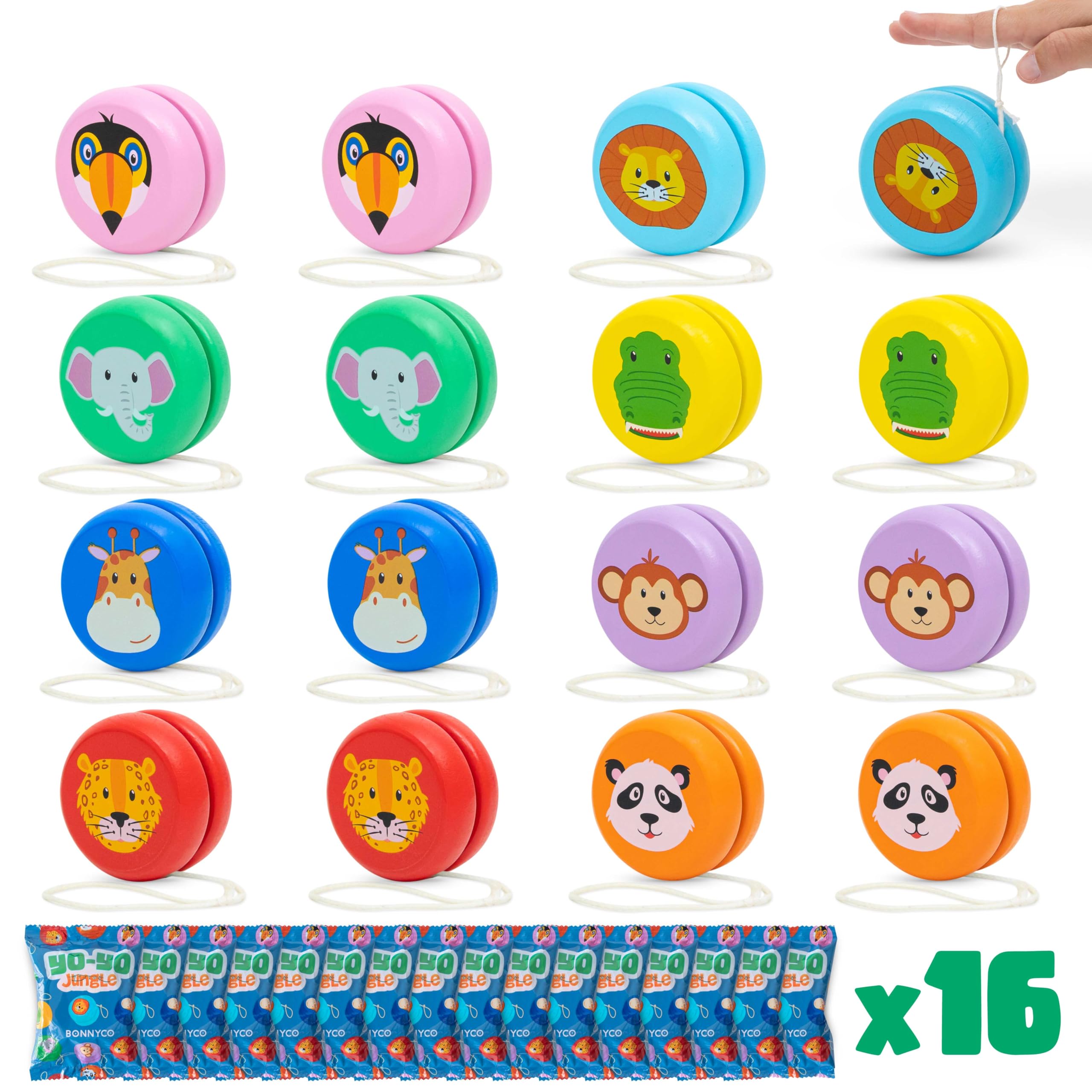 Amazon.com: BONNYCO Yo Yo for Kids Pack 16 Jungle Animals Kids